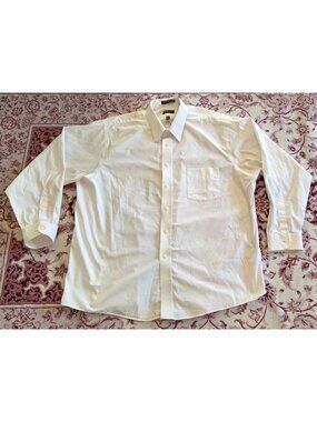 Arrow Fairfield Pinpoint Dress Shirt Men's Size 18 34/35 White Long Sleeve Shirt